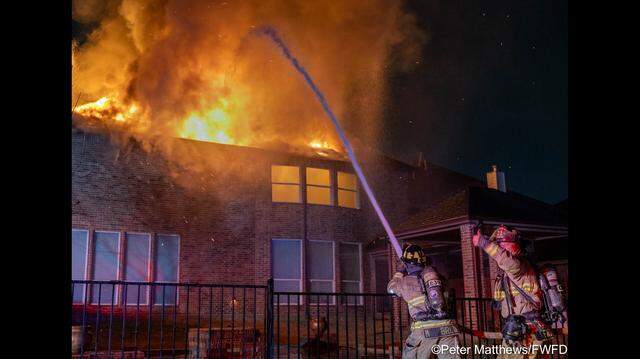A Fort Worth home caught fire after it was struck by lightning during a severe thunderstorm Wednesday night, March 4, 2026, officials said.